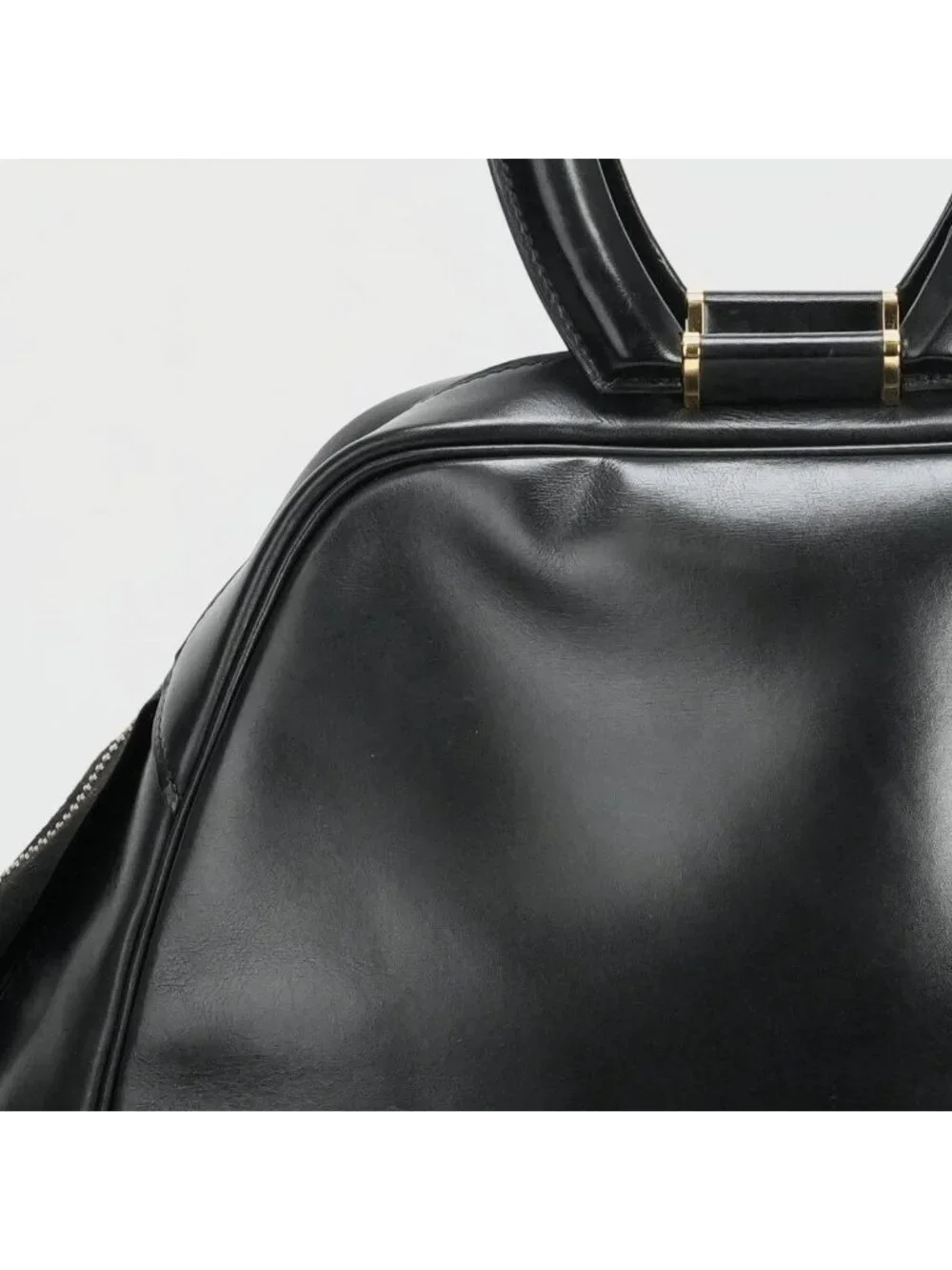 Hermes Tote Box Calf Noir Black Gold Handbag Vintage Antique Out of Print Rare